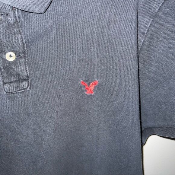 American Eagle Outfitters Black and Red Classic Fit Polo Shirt‎ - Picture 3 of 4